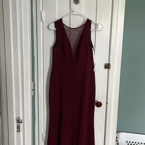 Deep red bridesmaids dress, size 4.